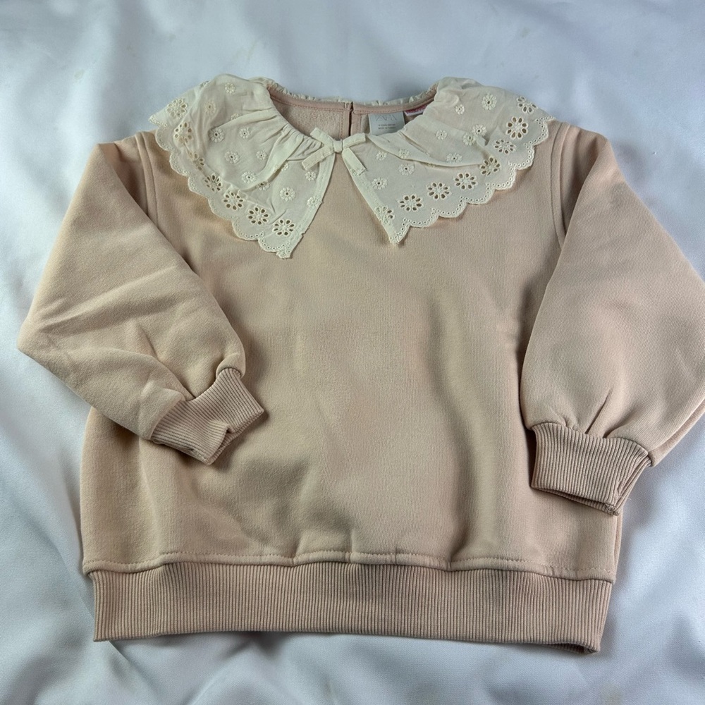 Zara Beige Top with Floral Embroidery